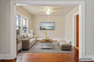 living room virtually staged with furniture