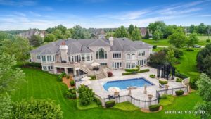 Real Estate Photography, Drone of Exterior of Mansion